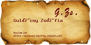 Gulácsy Zsófia névjegykártya